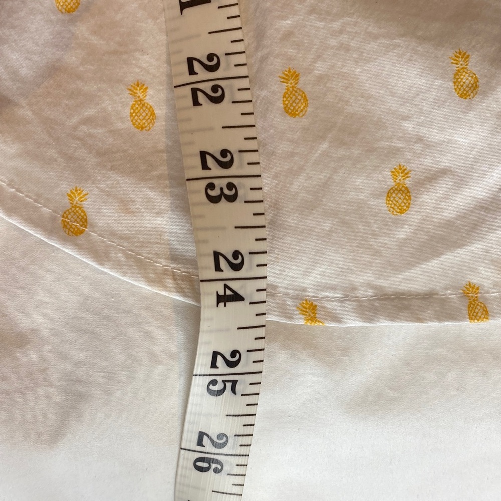Twik White Yellow Pineapple Print Sleeveless Button Front Shirt Summer P/S - Picture 15 of 15